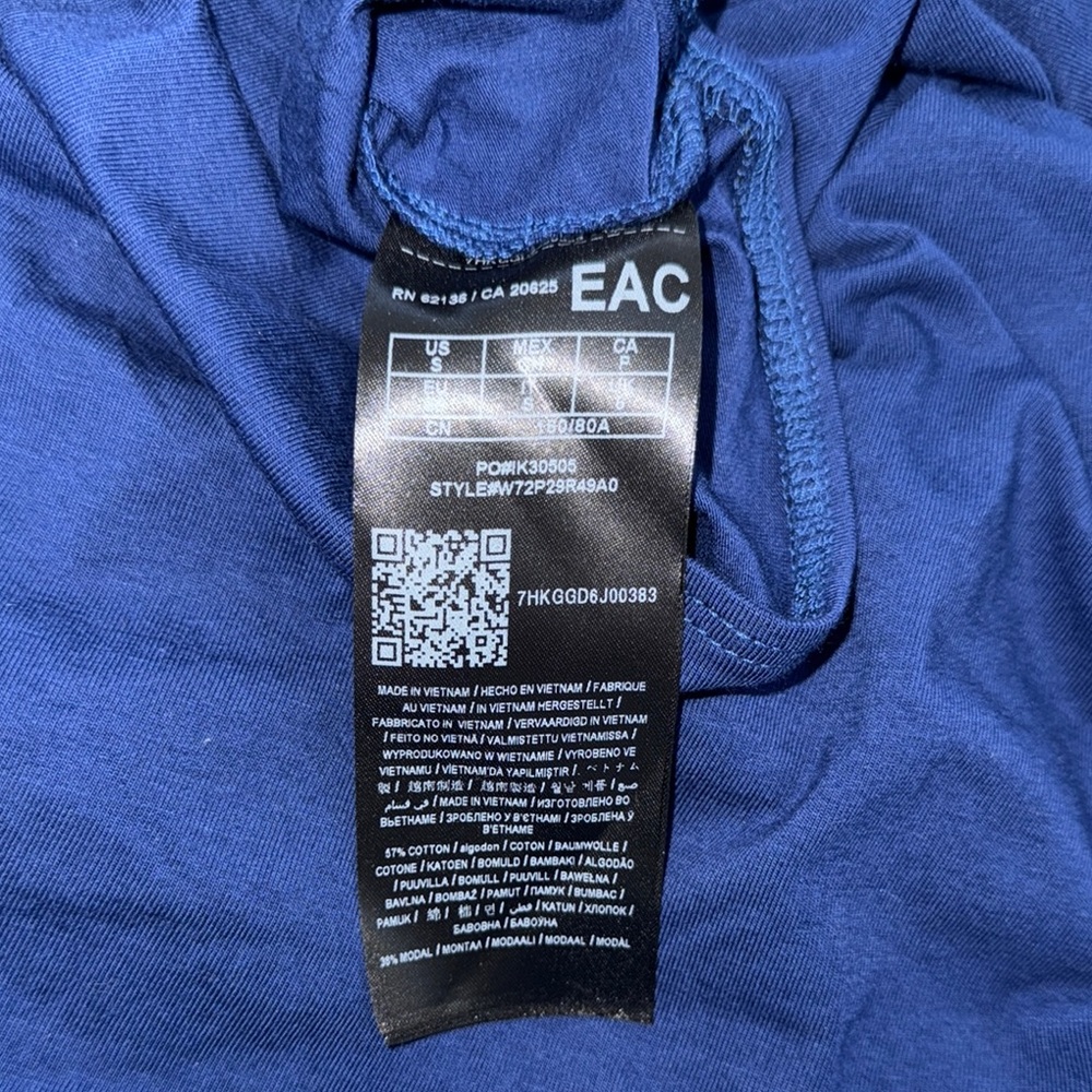 Guess Blue Tie Front Fitted Bodysuit with Cap Sleeves - Picture 6 of 6